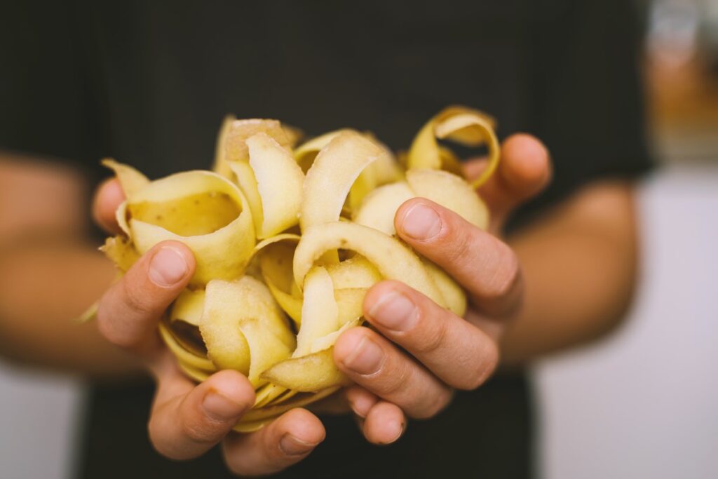 compost avec des pelures de banane